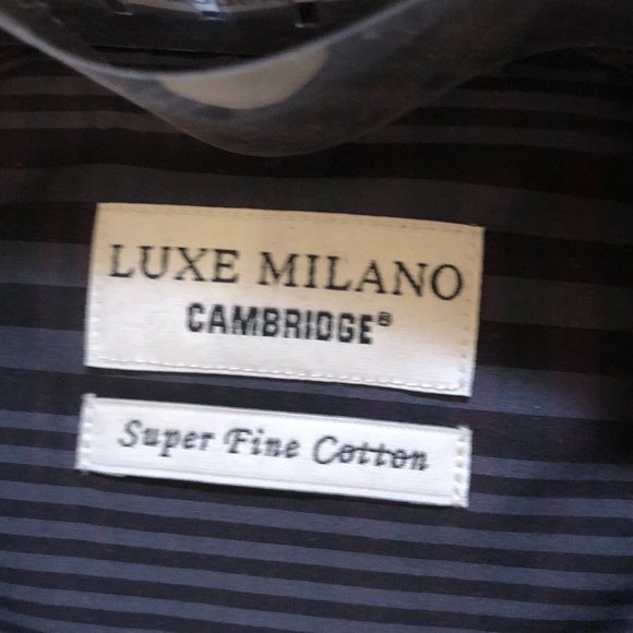 Luxe Millano Cambridge Super Fine Cotton Men's Plaid Shirt Brown Size 15.5 - Picture 2 of 3